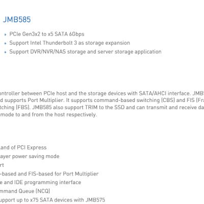 JMicron JMB585的民間測評